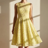 Yellow Floral Mesh, Cotton-Nylon