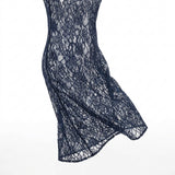 Navy Abstract Lace, Nylon