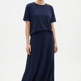 Polyester Stretch ITY Knit Fabric, 200 gsm — Navy