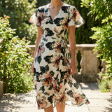 White Floral Poplin, Cotton