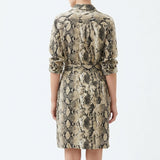 Black Snakeskin Woven, Cotton-Linen