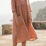Yellow Floral Linen-Look, Viscose