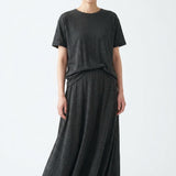 Dark Grey Marl Jersey Knit, Cotton-Linen