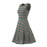 Silver Horizontal-Stripe Knit, Poly-Viscose