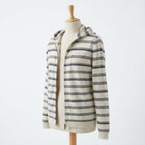 Dark Grey Horizontal-Stripe Chunky Knit, Poly-Linen