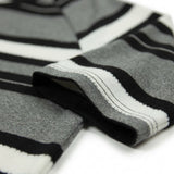 Black Horizontal-Stripe Jersey Knit, Poly-Viscose, 165 gsm, 173 cm