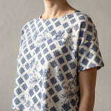 Dark Blue Floral Jersey Knit, Polyester