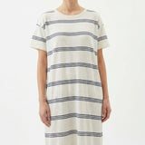Dark Grey Stripes Chunky Knit, Poly-Linen
