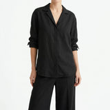 Black Linen-Look, Polyester