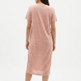 Pink Marl Jersey Knit, Poly-Linen, 145 gsm