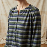 Dark Blue Horizontal-Stripe Jersey Knit