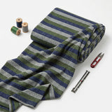 Dark Blue Horizontal-Stripe Jersey Knit