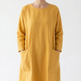 Viscose Linen Blend Canvas Fabric, 230 gsm, 137 cm — Yellow