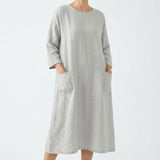 Jacquard 100% Cotton Linen-Look Fabric, 80 gsm — Grey