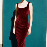 100% Polyester Velvet Fabric, 260 gsm, 160 cm — Red