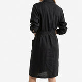 Cotton Stretch Linen-Look Fabric, 220 gsm, 160 cm — Black