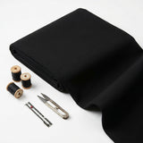 Polyester Cotton Scuba Knit Fabric, 250 gsm, 170 cm — Black