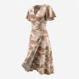 Cream Camo French Terry, Cotton-Poly
