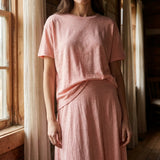 Light Pink Marl Knit, Poly-Linen