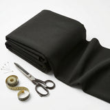 Brushed Viscose Nylon Stretch Ponte Knit Fabric, 320 gsm, 160 cm — Black