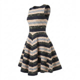 Pink Zigzag Rib Knit, Viscose-Poly