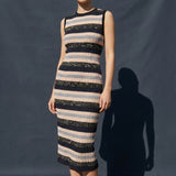 Pink Zigzag Rib Knit, Viscose-Poly