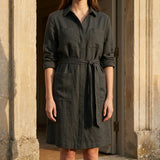Charcoal Linen-Look, Polyester