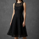Black Small-Floral Mesh, Poly-Cotton