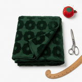 Dark Green Floral Velvet, Cotton-Poly