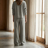 Polyester Stretch Linen-Look Fabric, 185 gsm, 165 cm — Grey