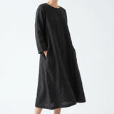 100% Polyester Linen-Look Fabric, 249 gsm, 150 cm — Black