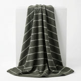 Dark Grey Horizontal-Stripe French Terry, Cotton-Poly, 270 gsm