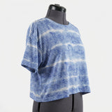 Silver Horizontal-Stripe Jersey Knit, Polyester, 120 gsm