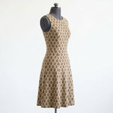 Brown Abstract-Butterfly Rib Knit, Cotton-Modal