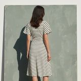 Black Horizontal-Stripe Crepe