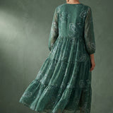 Teal Paisley Chiffon