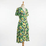 Green Leaves Crepe, Polyester