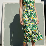Green Leaves Crepe, Polyester