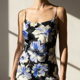 White Floral Satin