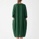 Dark Green Marl Linen-Look, Polyester
