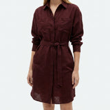 Dark Red Flecks Linen-Look, Polyester