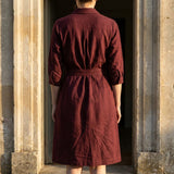 Dark Red Flecks Linen-Look, Polyester