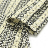 Cream Vertical-Stripe Jacquard, Poly-Cotton