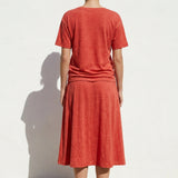 Red Marl Jersey Knit, Poly-Linen