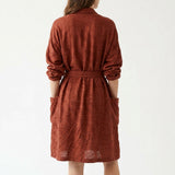 Red Marl Linen-Look, Polyester, 180 gsm