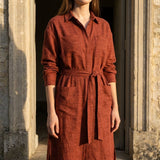 Red Marl Linen-Look, Polyester, 180 gsm