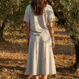 Heather Grey Marl Jersey Knit, Poly-Linen, 140 gsm
