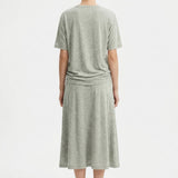 Heather Grey Marl Jersey Knit, Poly-Linen, 140 gsm
