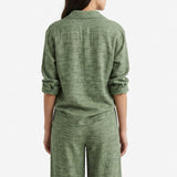 Green Marl Linen-Look, Polyester, 160 gsm