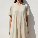 Light Cream Marl Jersey Knit, Poly-Linen, 156 gsm